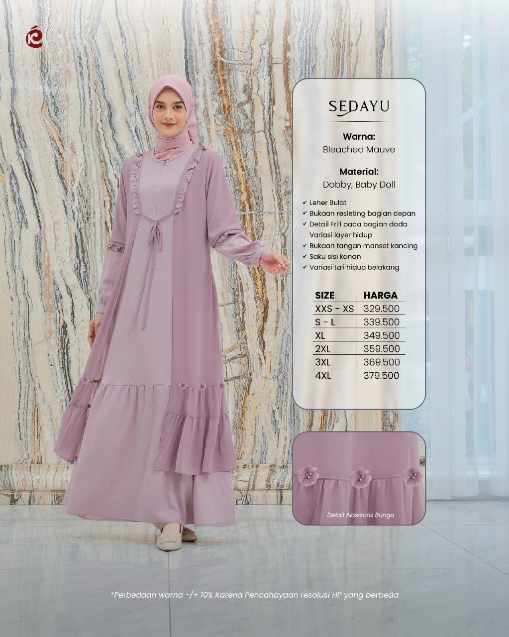 SEDAYU BLEACHED MAUVE - Gambar 3